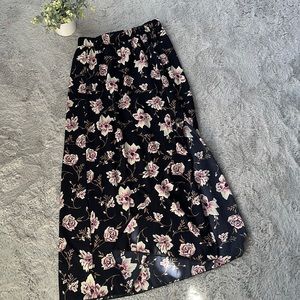 Navy Floral Maxi Skirt